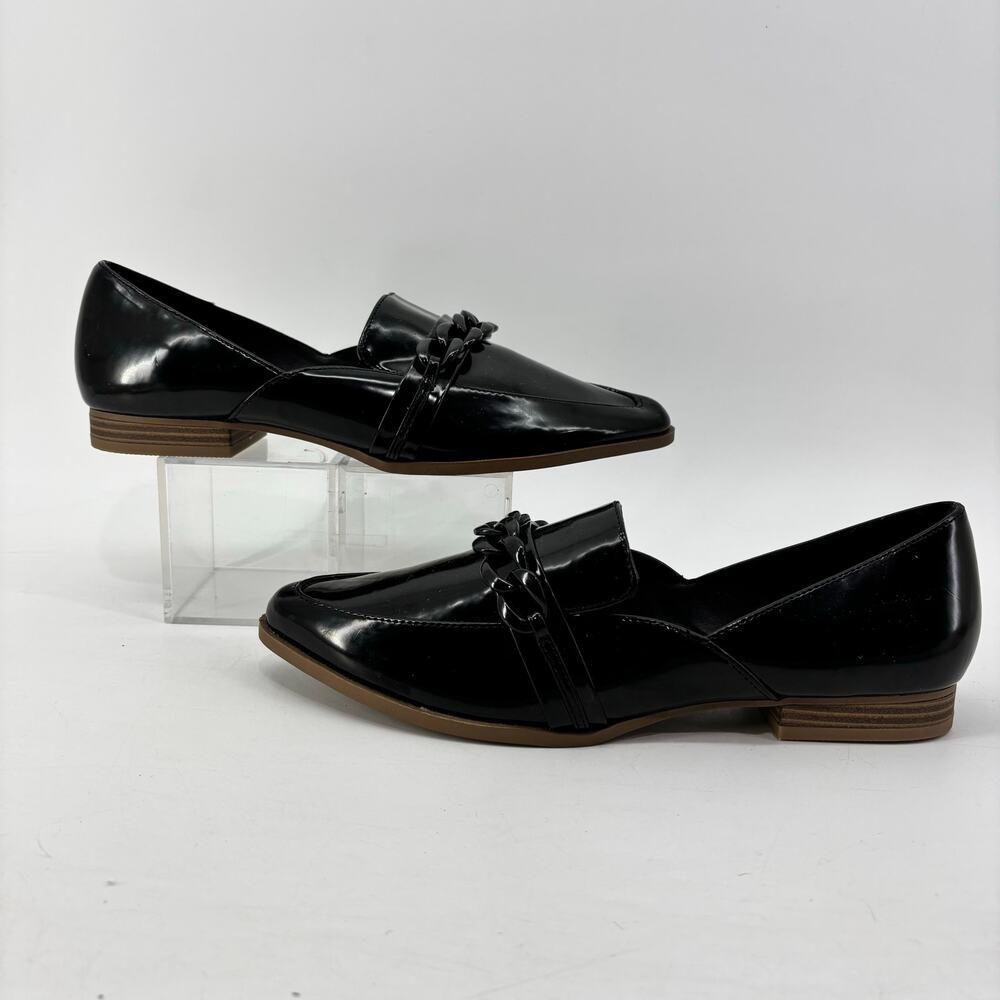LC Lauren Conrad Demii Womens 9.5 Black Faux Patent Leather Loafer - Picture 4 of 13